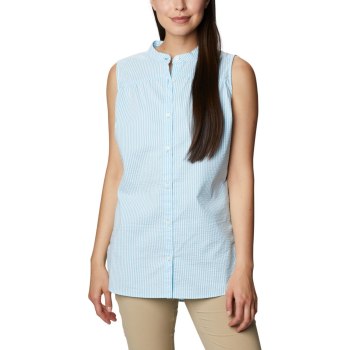 Columbia Cherry Creek Lane Sleeveless Tunic, Camiseta Sin Manga Turquesa Para Mujer | 813257-ETW